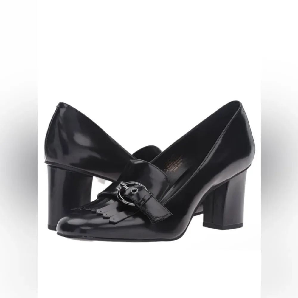 NINE WEST Women's Black Umbriah Leather Dress
Pump(Size 9M)